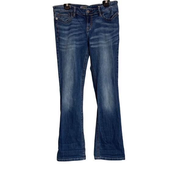 MEK Denim Jeans Womens Size 32 Dark Wash Blue Harrison Slim Leg Bootcut Stretch - Picture 1 of 11